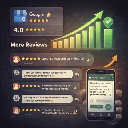 Google Business Profile review growth and rating improvement dashboard visualization