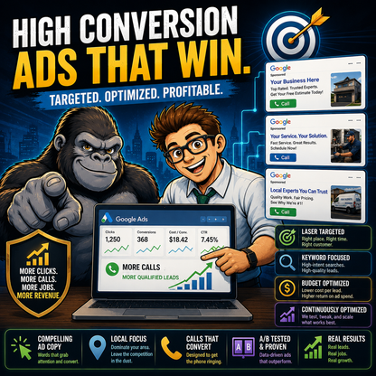 High conversion Google Ads management and local lead generation system by Smash Face Media